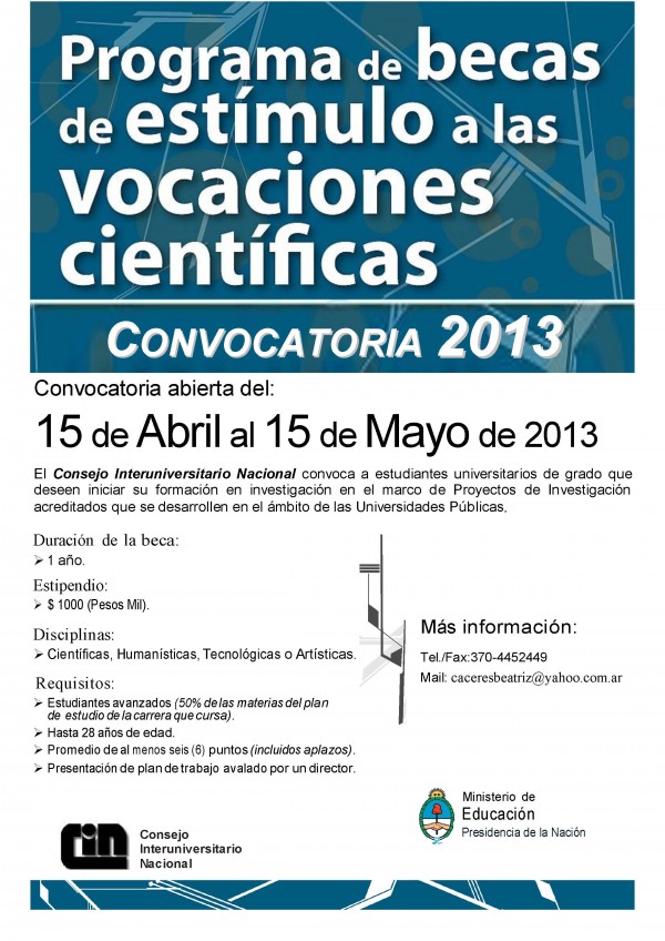 Afiche becas EVC 2013