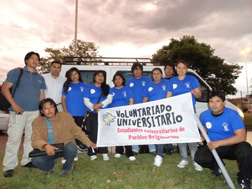 Contingente de estudiantes hacia Ramón Lista