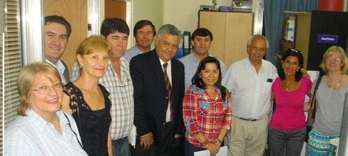 El doctor Chiovetta con autoridades de la UNaF y docentes investigadores