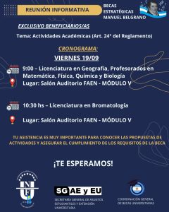 Becas Estratégicas “Manuel Belgrano”: Este viernes se hará reunión informativa