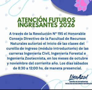FRN: Información importante para futuros ingresantes 2026
