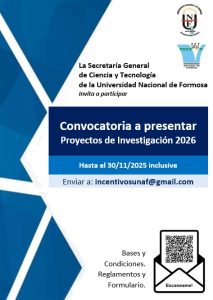 Convocatoria a presentar proyectos de investigación 2026