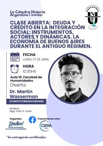 FH: Clase abierta de la cátedra “Historia Argentina”